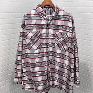 Bocomal Shirt Mens 2XLGray Red‎ Plaid Flame Resistant Cotton Twill Chore Work